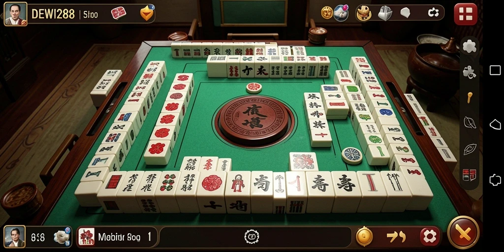 Tampilan gameplay menarik dari DEWI288 saat bermain Mahjong.