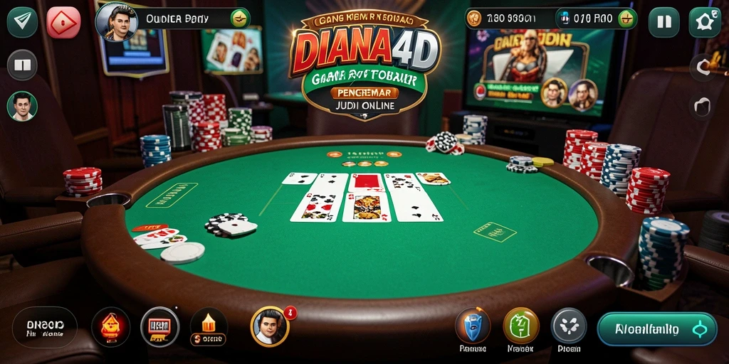 Tampilan permainan poker DIANA4D yang mengasyikkan dan menarik.