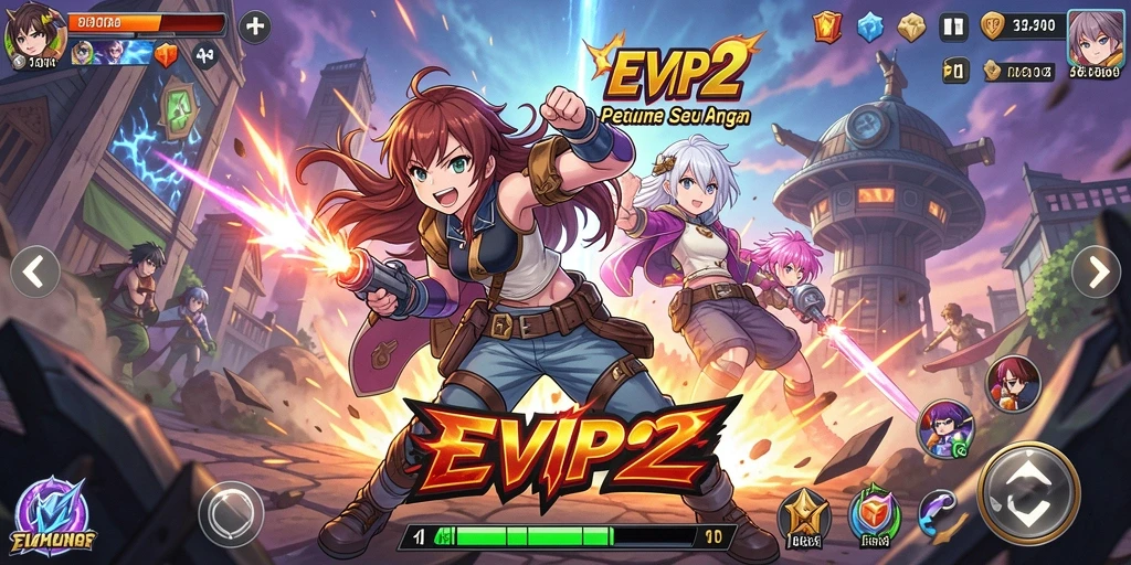 Tampilan gameplay <strong>EVIP2</strong> dengan aksi pertarungan yang mendebarkan.