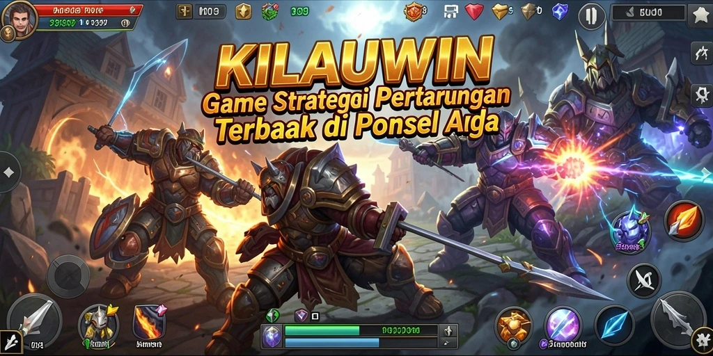 Tangkapan layar menunjukkan pertempuran strategis dalam KILAUWIN.