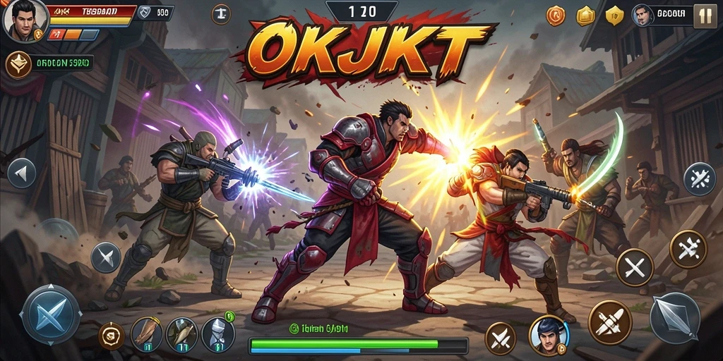Screenshot gameplay pertarungan seru OKJKT.